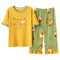 Img 5 - Summer Women Short Sleeve Cropped Pants Pajamas Sets Knitted Cotton Thin Loungewear