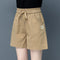 Img 4 - Cotton Shorts Women Summer Bermuda Thin Loose High Waist Slim Look Wide Leg Pants Casual