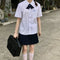 Img 8 - Thailand Round-Neck jkUniform Women Inspired Mauve Short Sleeve Shirt First-Love Student