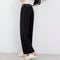 Img 4 - Women Ice Silk Pants Drape Loose Straight Ankle-Length High Waist Wide-legged