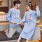 Couple Pajamas Cotton Long Sleeved Thin Men Cartoon Sets Women Korean Loungewear Sleepwear