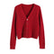 IMG 124 of All-Matching Short Matching Loose Popular Long Sleeved V-Neck Sweater Cardigan Tops Women Outerwear