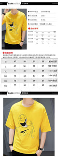 Img 8 - Summer Men Mid-Length Tops Student Loose Plus Size Hong Kong Short Sleeve T-Shirt