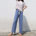 Img 3 - Loungewear Women Modal Two-Piece Sets Outdoor Loose Casual T-Shirt Wide Leg Pants Popular Color-Matching