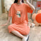 Summer Short Sleeve Outdoor Plus Size Pyjamas Women Mid-Length Pajamas Korean Loose Loungewear Sleepwear