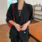 IMG 157 of Blazer Women Summer Korean Casual All-Matching Thin Elegant Loose Three-Quarter Length Sleeves Popular Suit Outerwear