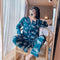 ins Long Sleeved Cardigan Replica Women Pajamas Lapel Silk Loungewear Sets Sleepwear