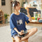 Img 2 - Pajamas Women Cotton Short Sleeve Summer Thin Korean Adorable Student Loose Plus Size Loungewear Sets