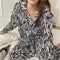 Popular Peach Pajamas Teens Cardigan Korean Chequered Long Sleeved Loungewear Sets Sleepwear