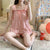 Img 2 - Summer Padded insPajamas Women Korean Sweet Look Teens Strap Shorts Loungewear Sets