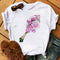 Img 9 - Women Short Sleeve T-Shirt Trendy High-Heeled Shoes Wineglass Printed