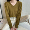 IMG 109 of Popular Trendy Short Sleeve Sweater Women Korean Western Shawl Striped Tops Outerwear