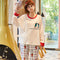 Women Pajamas Long Sleeved Lapel Cotton Plus Size Pants Adorable Loungewear Sets Sleepwear