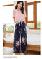 Summer Cotton Pajamas Pants Women Thin Wide-legged Loose Drape Long Plus Size Japanese Pregnant Woman Outdoor Sets Sleepwear