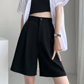 Img 5 - Suits Shorts Women Summer Thin Loose Pants Wide Leg High Waist Straight A-Line Sexy Casual Bermuda
