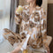 IMG 110 of Pajamas Women Adorable Cartoon Long Sleeved Loose Thin Loungewear Two-Piece Sets Outdoor Sleepwear