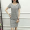 Img 7 - Summer Mid-Length Korean Striped Round-Neck Slimming Short Sleeve Loose Black Slim-Look Dress