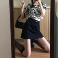 Img 1 - Summer Korean Trendy Vintage High Waist Black Denim Short Women All-Matching Slim Look Hip Flattering A-Line Skirt