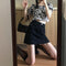 Img 1 - Summer Korean Trendy Vintage High Waist Black Denim Short Women All-Matching Slim Look Hip Flattering A-Line Skirt