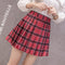 Fold Skirt Summer Women Plus Size Chequered Pleated Student Korean High Waist Slim Look A-Line Shorts