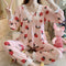 ins Women Pajamas Sleeve Length Pants Adorable Korean Cartoon Printed Casual Loungewear Sleepwear