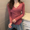 Sexy Matching INS Trendy V-Neck Thin Niche Sweater Women Tops Outerwear