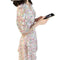 Img 5 - Korean V-Neck Floral Chiffon Dress Women Student Mid-Length Dress