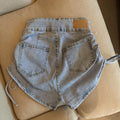 IMG 107 of Sexy Design Fold Drawstring Denim Shorts Women Summer Thin High Waist Slim Look All-Matching A-Line Hot Pants Shorts