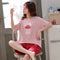 Summer Pajamas Women Short Sleeve Shorts Cotton Korean Loungewear Cartoon Thin Outdoor Sets Sleepwear