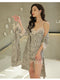 IMG 112 of Silk Strap Pajamas Women Leopard Stripes Sets Loungewear Sexy Pyjamas Summer Sleepwear