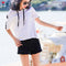 Img 6 - White Stretchable Denim Shorts Women High Waist A-Line Summer Plus Size Wide Leg Loose Black insHot Pants