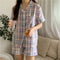 Img 18 - Pajamas Women Summer Short Sleeve Cardigan Korean Sweet Look Adorable Chequered Sets Loose Plus Size Loungewear Pants