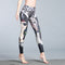 Printed Yoga Ankle-Length Pants Outdoor Sporty Jogging Quick Dry Fitness Fitting Stretchable Women Activewear