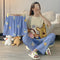 Pajamas Women Summer Three-Piece Short Sleeve Shorts Long Pants Student Korean Adorable Cartoon Plus Size Loungewear Sleepwear