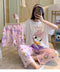 IMG 132 of Pajamas Women Summer Thin Short Sleeve Sweet Look Adorable Cartoon Mickey Mouse Three-Piece Loungewear Sets Sleepwear