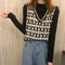 Img 5 - Korean Vintage Hong Kong V-Neck Loose Sleeveless Sweater Vest Tank Top Women Tops