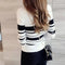 Img 3 - Round-Neck Sweater Women Slim Look Demure Tops Striped Long Sleeved Undershirt