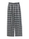 Img 5 - Chequered Printed Wide Leg Pants Women Summer Plus Size High Waist Straight Loose Drape Floor Length Long