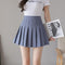 Img 9 - Elastic Waist Pleated Women White Skirt High A-Line Slim Look Korean Chequered