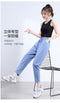 IMG 116 of Black High Waist Straight Casual Pants Women Summer Thin Loose Slim Look Drape Ice Silk Pants