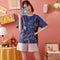 Pajamas Women Summer Cotton Short Sleeve Shorts Thin INS Loungewear Outdoor Plus Size Sets Sleepwear