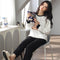 Pajamas Women Cotton Long Sleeved Outdoor Casual Loose Plus Size Loungewear Sets Sleepwear