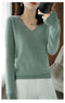 IMG 133 of Women Pullover Slim Look Solid Colored Long Sleeved V-Neck Undershirt Sweater Outerwear