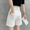 Img 4 - Stretchable Summer Plus Size Cotton Shorts Women Korean High Waist All-Matching Wide Leg Pants Loose Slim Look Casual