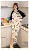 IMG 182 of Pajamas Women Summer Pyjamas Short Sleeve Loose Cotton Cartoon Adorable Casual Outdoor Loungewear Sleepwear