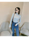 IMG 145 of Korean Office Slim Look Solid Colored Under Stand Collar Sweater Women Outerwear