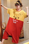 Short Sleeve Ankle-Length Pants One-Piece Pyjamas Loose M-XXL Sleepwear