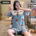 Img 20 - Summer Pajamas Women Short Sleeve Shorts Thin Doll Collar Korean Princess Adorable Lace Loungewear Sets