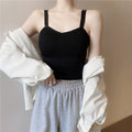 Img 8 - Strap Bralette Indoor Matching Trendy Cozy Breathable Bra Removable Adjustable Mid-Waist Women