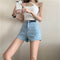 IMG 112 of Denim Shorts Women Summer High Waist Stretchable Hot Pants Hong Kong Vintage Sexy insPants Shorts